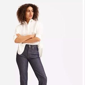 Everlane the High Rise Straight Jean Dark Indigo Sz 28